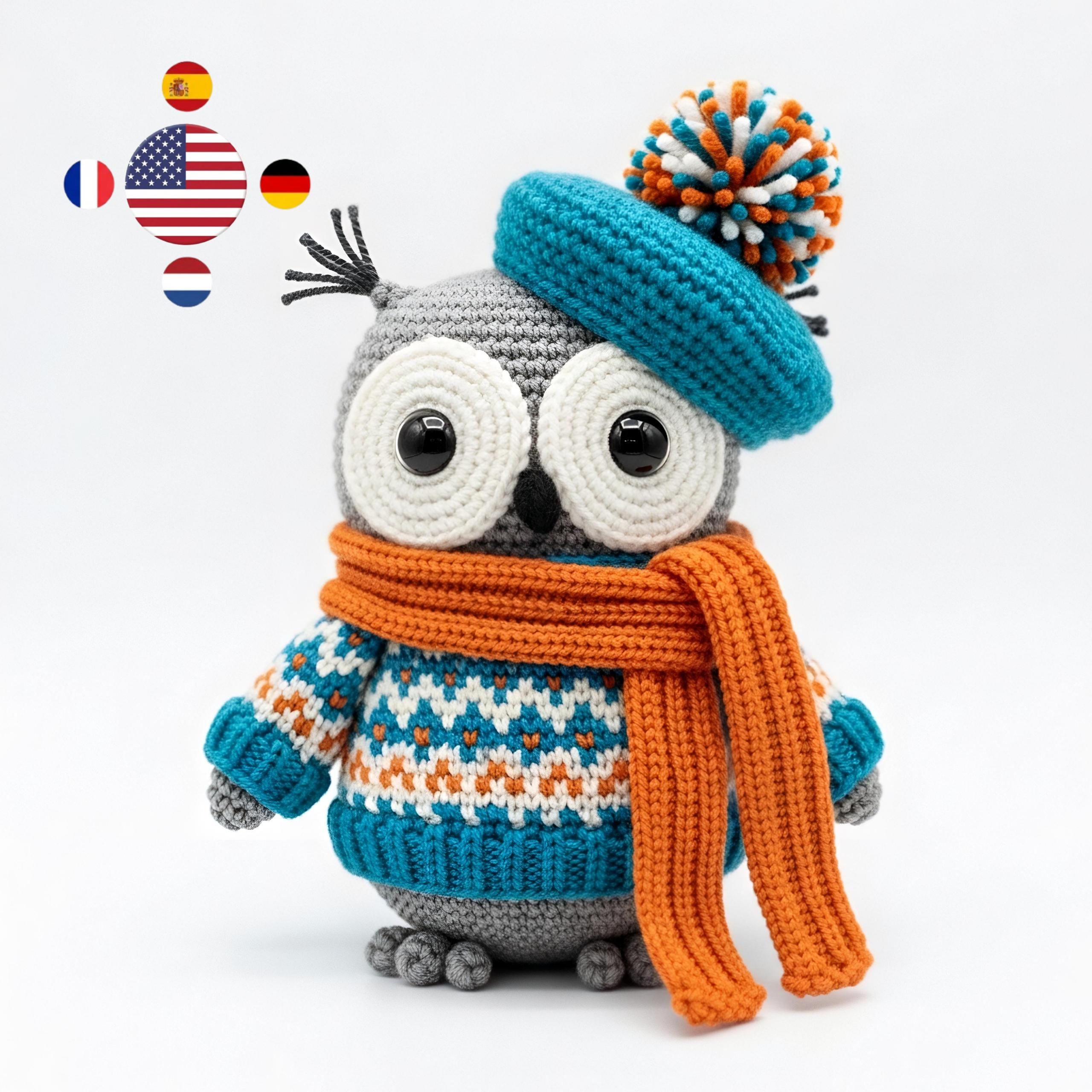Owl Amigurumi Pattern PDF Bird Toy | Crochet Handmade Nursery Decor