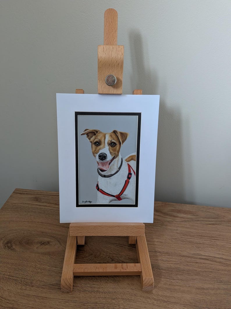 Custom Hand-Drawn Pet Portrait, Coloured Pencil Dog or Cat (A4, A5 or A6) image 6
