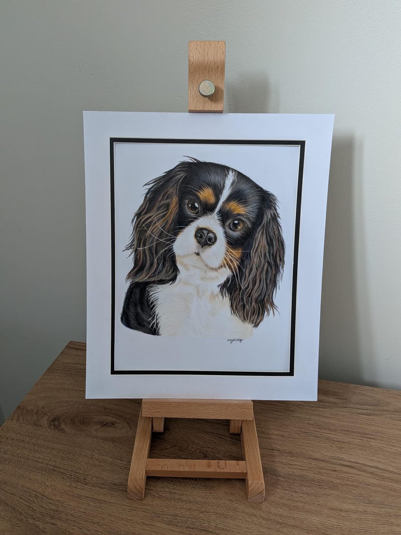 Custom Hand-Drawn Pet Portrait, Coloured Pencil Dog or Cat (A4, A5 or A6) image 2