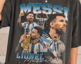 Comfort Colors Lionel Messi Vintage Shirt, Retro Bootleg Argentina Soccer Tee, Messi Football Graphic T-Shirt, World Cup Fan Gift