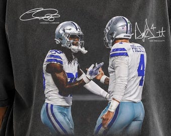 Comfort Colors Dak Prescott George Pickens Shirt, Vintage Dallas Football Graphic Tee, Duo Game Day Shirt