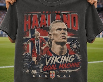 Comfort Colors Erling Haaland Shirt, Norway World Cup 2026 Vintage Tee, Retro Football Graphic T-Shirt, Soccer Fan Gift