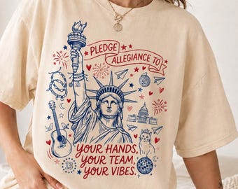 Pledge Allegiance To Your Bands Shirt, In My Patriotic Era Tee, 4th of July Concert Fan, America 250 Comfort Colors, Trendy Independence
