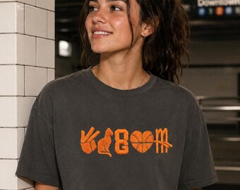Comfort Colors Basketball Icons Shirt, Orange Icon Graphic Tee, Vintage New York Basketball Tee, Retro Hoops Streetwear T-Shirt