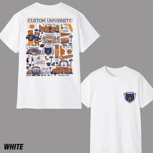 Custom University Hand Sketched Sweatshirt, College Merch Shirt, College Sweatshirt Custom, School Spirit Shirt, Back To School Shirt image 2