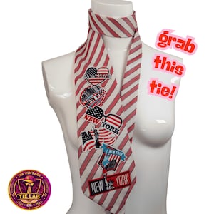 NEW YORK! - Upcycled Vintage Tie – One of a Kind Statement Tie