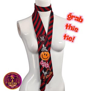 ORANGE SMILE - Upcycled Vintage Tie – Handcrafted & One of a Kind