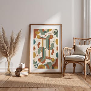 Gemini Art Print | Zodiac Wall Art | Mid-Century Modern Astrology Poster | Twins Decor | May June Birthday Gift | Air Sign | Intellect
