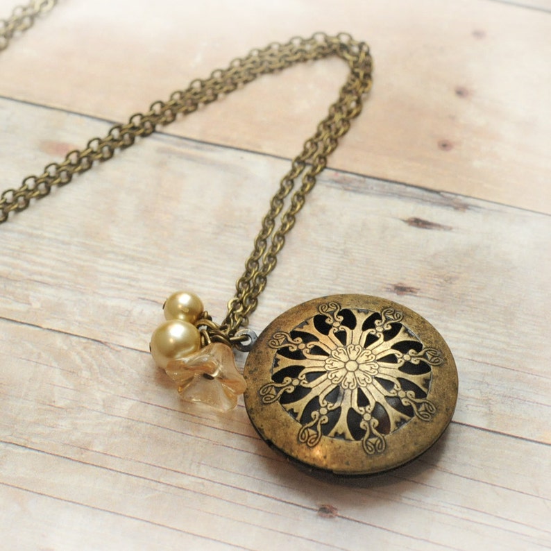 Locket Necklace Pendant Locket Jewelry Antiqued Locket Gold Etsy