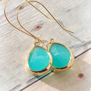 SHIPS TOMORROW Turquoise Drop Earrings, Jewelry, Turquoise Earrings Bridesmaid Earrings Jewelry Gold Jewelry Limonbijoux