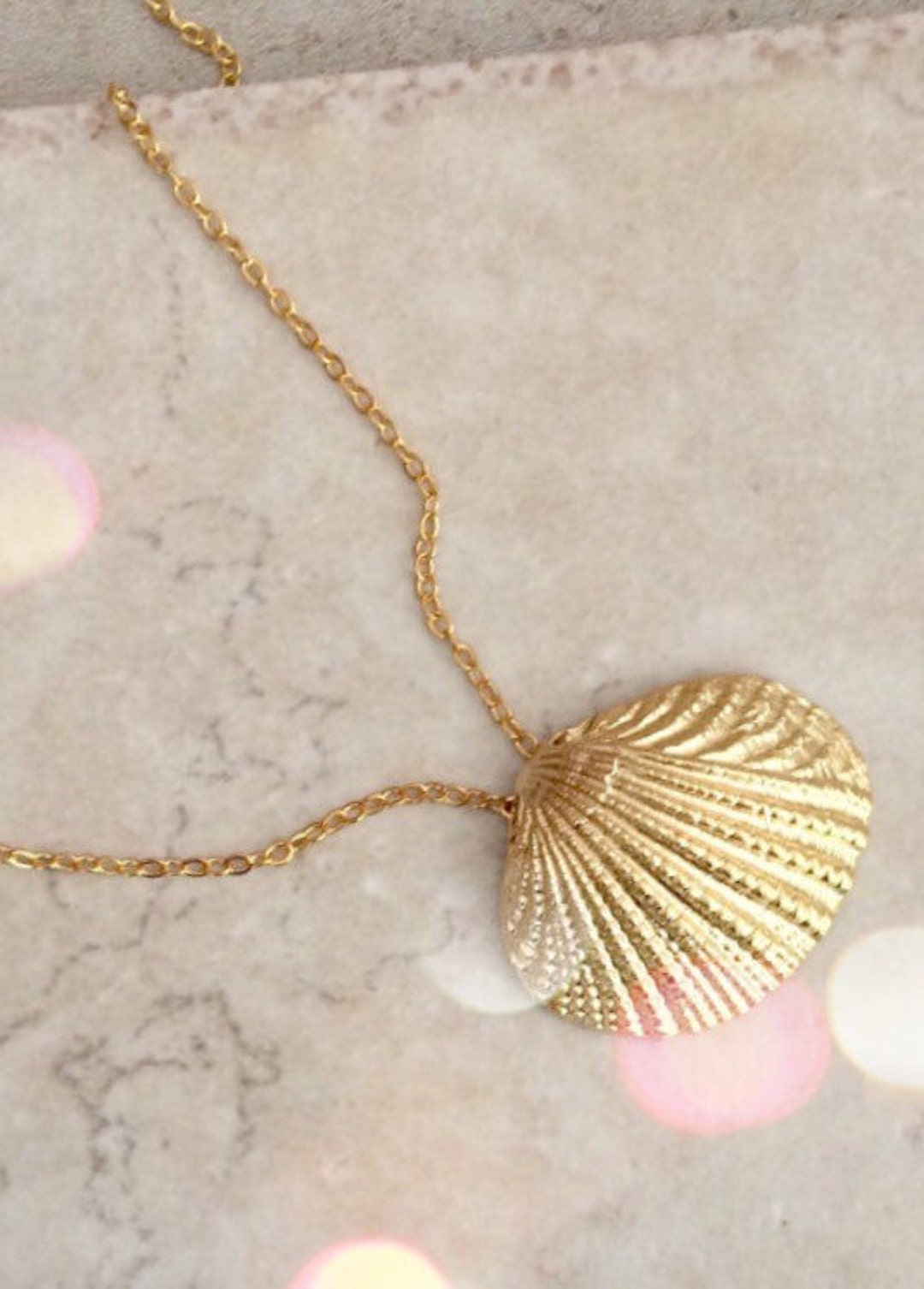 Gold Shell Necklace Gold Necklace Bridesmaid Gift Sea Shell - Etsy
