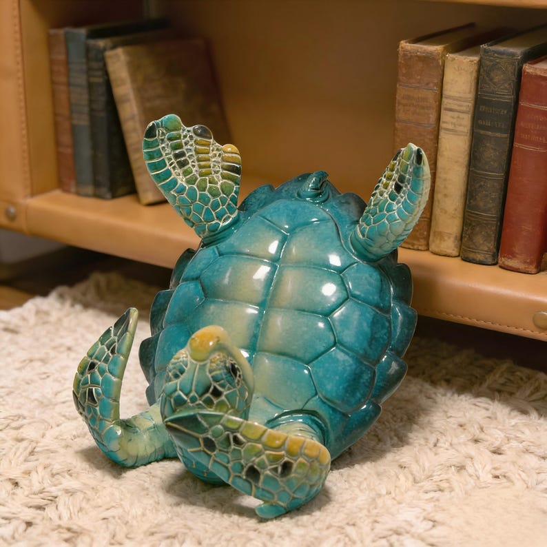 Turtle Shell Protection Tablet Sea Turtle Phone Stand, Handmade Resin Tablet Holder, Ocean Desk Decor ...