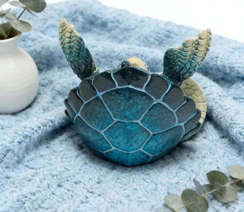 Turtle Shell Protection Tablet Sea Turtle Phone Stand, Handmade Resin Tablet Holder, Ocean Desk Decor ...