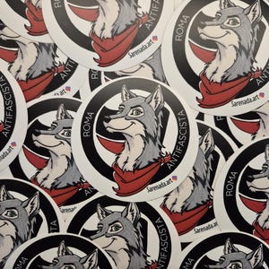 Adesivo "Viva le città antifasciste!" - Roma antifascista - Stickers Antifascism