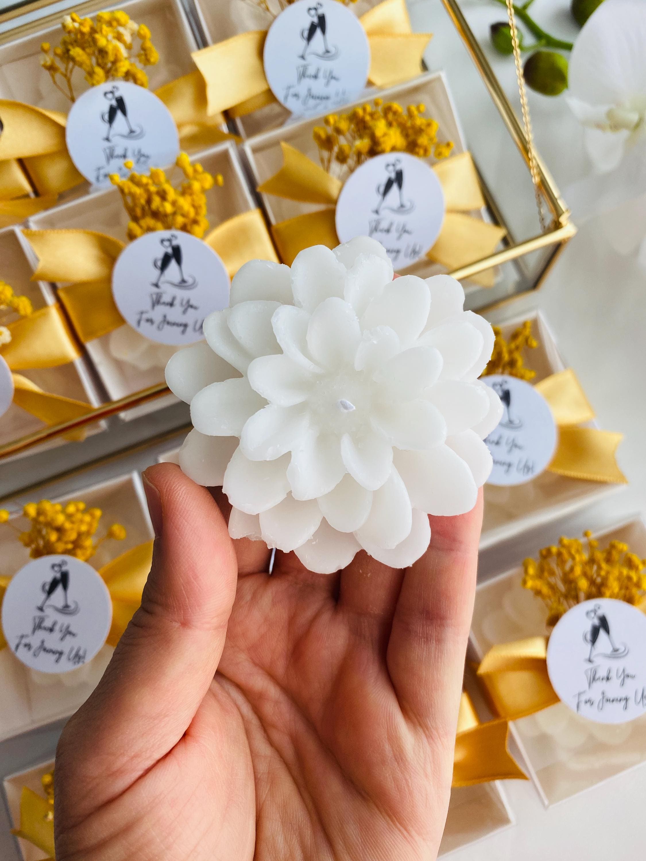 Personalized Wedding Lotus Candle Gift, Wedding Favors for Guest ...