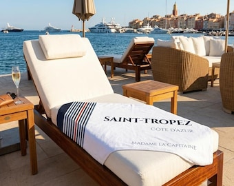 Saint-Tropez Striped Beach Towel | Côte d'Azur Nautical Resort