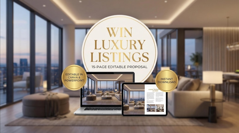 Presentation av lyxfastighetsannons | Mall för mäklarförslag (Canva och PowerPoint) bild 1