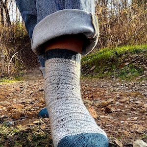 Textured Sock Knitting Pattern PDF – Sendero Socks, Cuff Down Trail-Inspired Socks, Digital Download