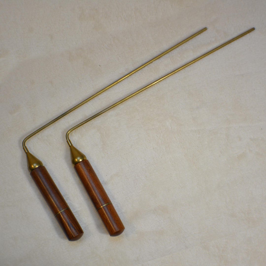Dowsing Rods Figure Dowsing Rods: 26cm X 12.5cm, Rubberwood Handle Ø 18mm, Brass Shaft Ø ...