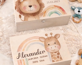 Caja de recuerdos personalizada para bebé, caja de madera para guardar recuerdos, regalo para recién nacido, decoración para la habitación del bebé, caja con nombre personalizado