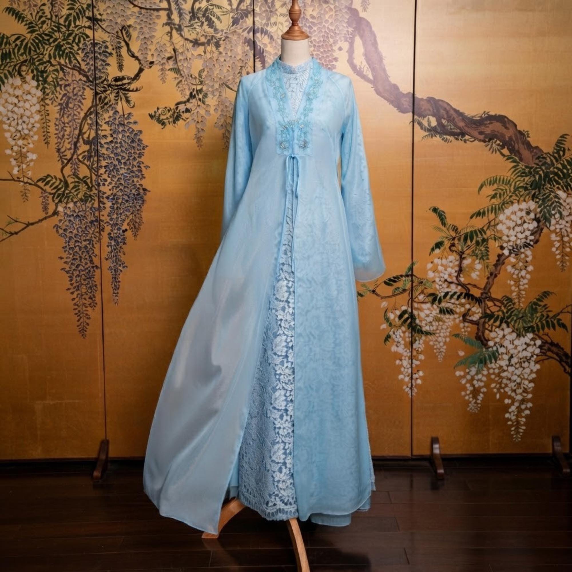 modest blue prom dresses Light Dress Mermaid prom Waist:35 MasterSku:L5HOS711 Plus Size Formal Black US 14 / UK