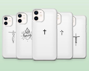 Simple Christian Phone case Holy Cross Religious for iPhone 17Pro 16, 15, 14, 13, 12, Samsung S26, S25, S24, S23Fe, A16, A56, Pixel 10, 9Pro
