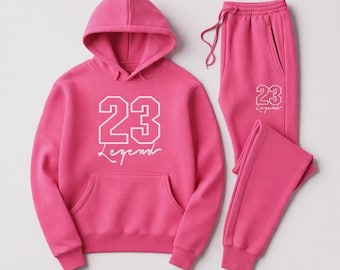 Women’s Pink 23 Legend Sweatsuit – Hoodie & Jogger Set to match Jordan Hello Kitty