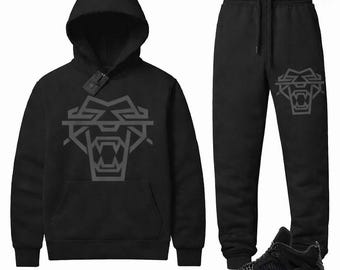 Black Fierce Cat Tracksuit – Perfect Fit for Jordan 4 Sneakers