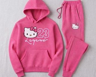 Women’s Pink 23 Legend Sweatsuit – Hoodie & Jogger Set to match Jordan Hello Kitty