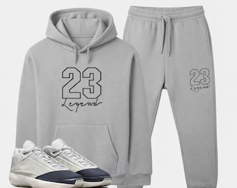 Wolf Gray Hoodie Jogger Tracksuit | Jordan 40 Sneaker Match Set
