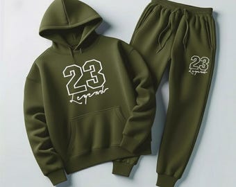 Dark Olive Green Legend 23 Men’s Hoodie & Joggers Sweatsuit – Perfect Match for Air Jordan 5 Olive