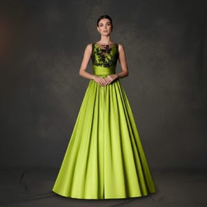 green dress illusion olive dress