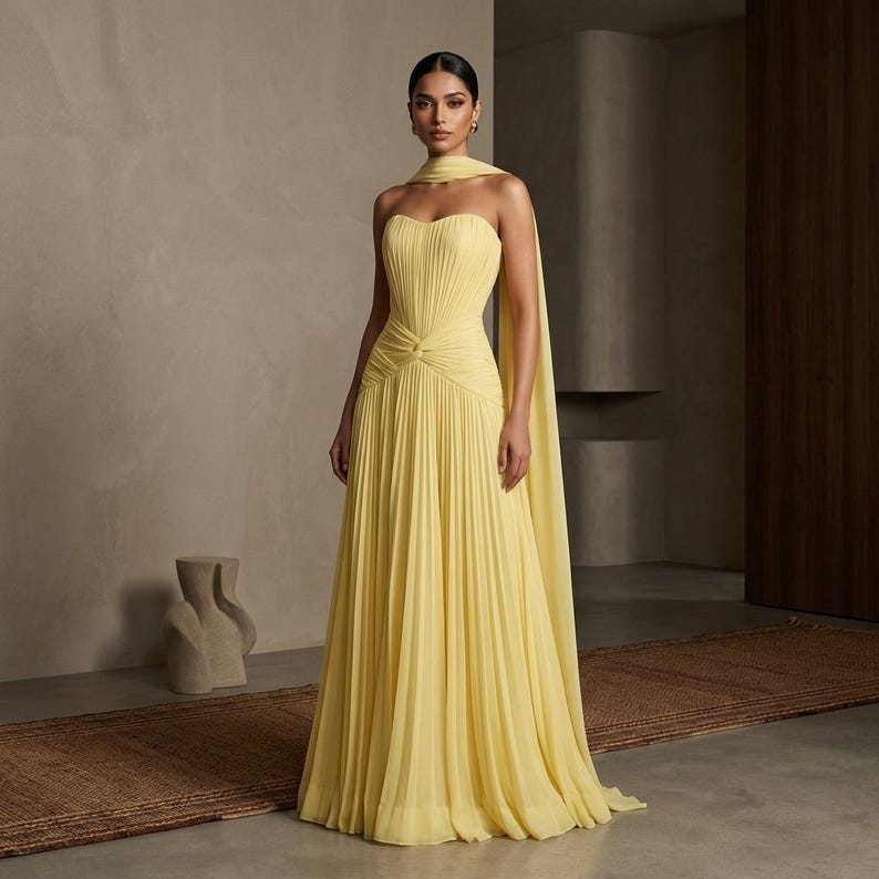 prom dress 2025 Amazon.com: GODCUN Satin Bridesmaid Dresses with Slit Yellow Spaghetti PublishMonth: 10-2024 Size:14/16Y How To Tie A