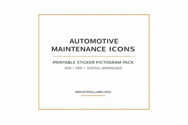 Maintenance Car Sticker Automotive Maintenance Icons | Printable Sticker Pictogram Pack | SVG ...