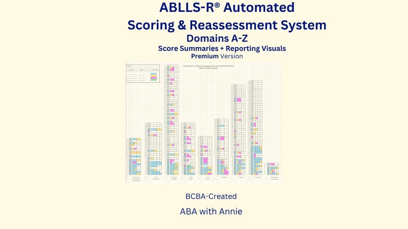 ABLLS-R Automatic Scoring System | Domains A–Z | Excel-based Tracker ...