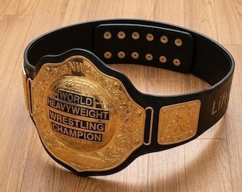 Custom NWA World Heavyweight Championship Belt - Premium Leather & Gold Replica Title, Handcrafted Wrestling Gift for Collectors