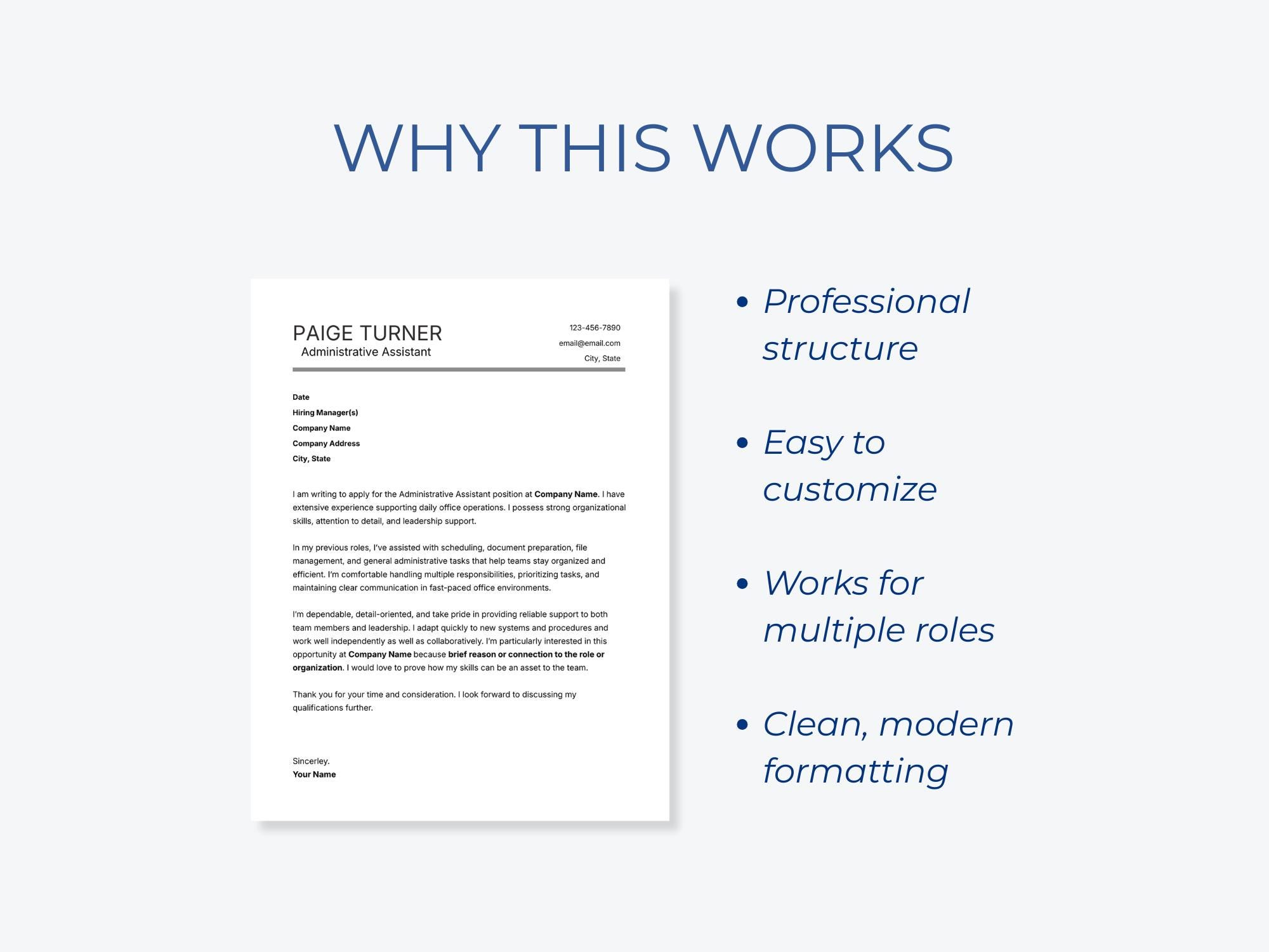 ATS Cover Letter Template | Editable Canva Design (instant Download) - Etsy