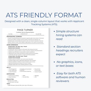 Plantilla de CV para representante de atención al cliente (compatible con ATS) y editable en Canva imagen 5