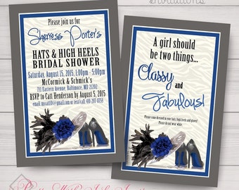 Hats & Heels Bridal Shower Invitation, Kentucky Derby Style (Digital or Printed) Customized Free