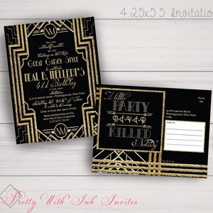 GATSBY/ROARING 20s Original Design copied by others Invitations. Customize Font, Text, Color for FREE image 3
