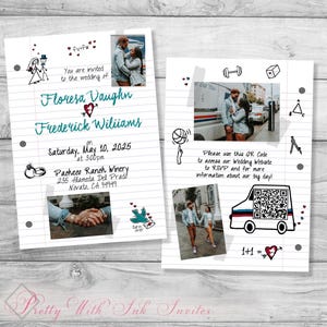 Invitaciones tipo carta de 4 páginas + más opciones para bodas, compromisos y graduaciones. Papel para cuadernos y apuntes escolares. Personalización gratuita (incluye mascotas).