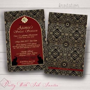 Inviti per feste MAROCCHINE per Bar/BatMitzvah, Quinceanera, compleanni, fidanzamenti, matrimoni e altro. Personalizzazione gratuita!