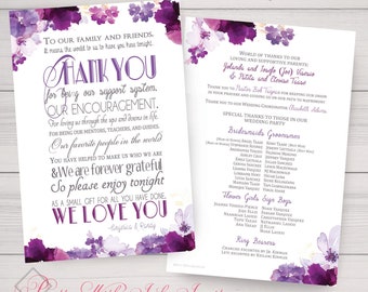Spring Floral Watercolor Invitations, Programs, Wedding, Shower, Birthday (Digital or Printed) Customized Free