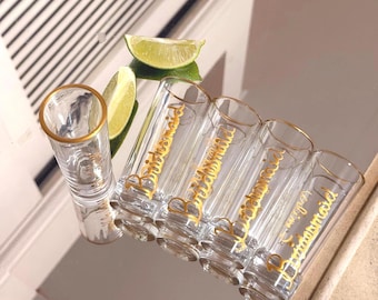 Personalized Bridesmaid Proposal Shot Glass, Bachelorette tequila toast, Hand-painted margaritum aesthetic