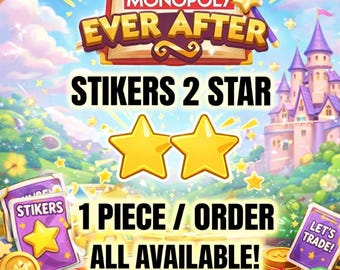 2-sterrenstickers - Ever After Album ( 1 stuk/bestelling ) Monopoly Go-stickers