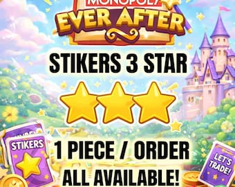 3-sterrenstickers - Ever After Album ( 1 stuk/bestelling ) Monopoly Go-stickers
