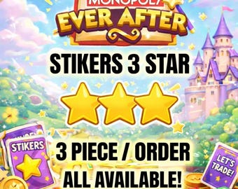 3-sterrenstickers - Ever After Album ( 3 stuks/bestelling ) Monopoly Go-stickers