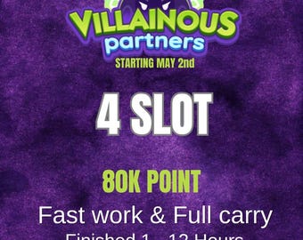 4 slots – Monopoly Go – Villainous Partners – Full Carry 80K-punten