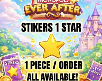 1-sterstickers - Ever After-album ( 1 stuk/bestelling ) Monopoly Go-stickers