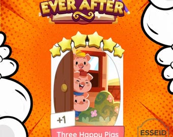 Three Happy Pigs - Set 24 - Monopoly Go-stickers